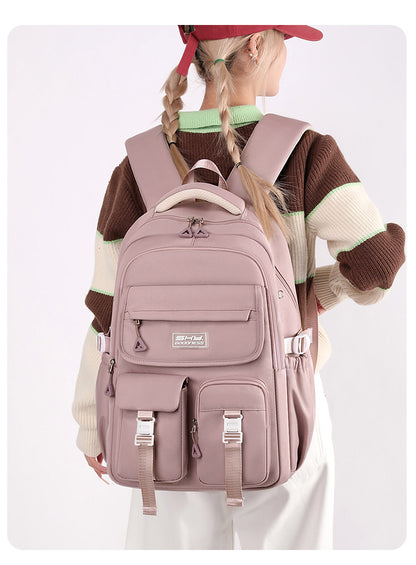 Light Purple Large Capacity Waterproof Student Backpack - Fits 15-Inch Laptop, Multi-Pocket Travel Daypack V888-ELOSUNG32498