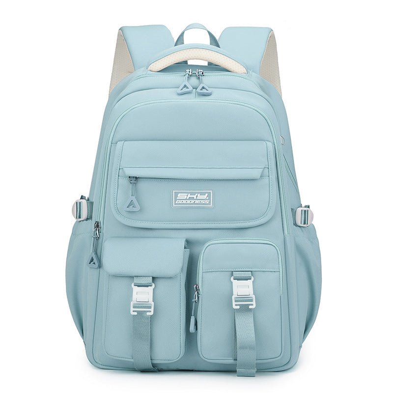 Light Blue Large Capacity Waterproof Student Backpack - Fits 15-Inch Laptop, Multi-Pocket Travel Daypack V888-ELOSUNG32499