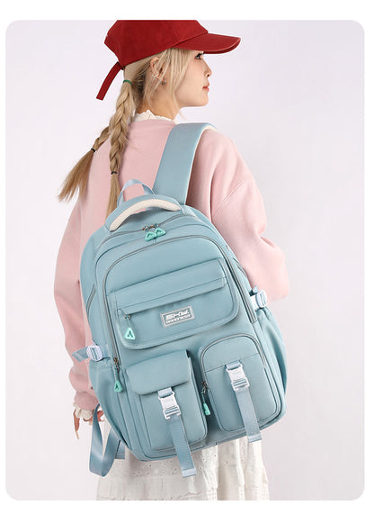 Light Blue Large Capacity Waterproof Student Backpack - Fits 15-Inch Laptop, Multi-Pocket Travel Daypack V888-ELOSUNG32499
