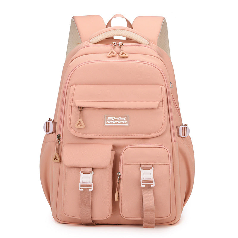 Pink Large Capacity Waterproof Student Backpack - Fits 15-Inch Laptop, Multi-Pocket Travel Daypack V888-ELOSUNG32501