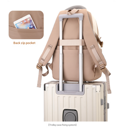 Blue and White Large Capacity Student Backpack - Durable Oxford Cloth School Bag with Laptop Compartment & V888-ELOSUNG32509