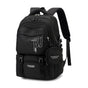 Black Large Capacity Student Backpack - Durable Oxford Cloth School Bag with Laptop Compartment & Multiple V888-ELOSUNG32512