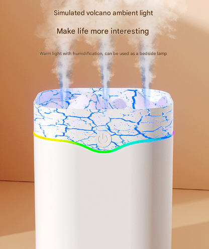 Green Volcano Style 2L Cool Mist Humidifier - Triple Nozzle with RGB LED & Quiet Operation V888-ELOSUNG32518