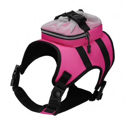 Size S Black and Pink Ultimate Dog Harness Vest with Backpack - Padded, Reflective & Adjustable for Medium V888-ELOSUNG32552
