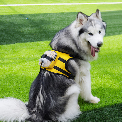 Size S Black and Yellow Ultimate Dog Harness Vest with Backpack - Padded, Reflective & Adjustable for Medium V888-ELOSUNG32553