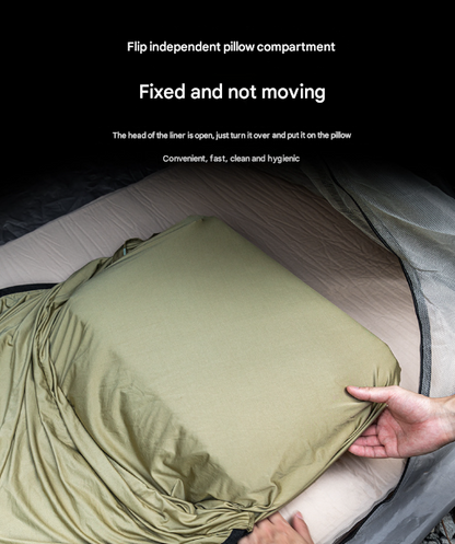 Grey Ultra-Stretch Sleeping Bag Liner - Portable & Lightweight Envelope Sleep Sack for Camping & Travel V888-ELOSUNG32559