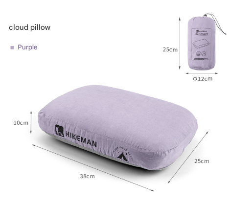 Purple Reversible Memory Foam Travel Pillow - All-Season Comfort Neck Support for Deep Sleep & Portability V888-ELOSUNG32564