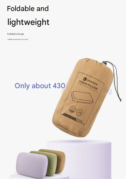 Coffee Reversible Memory Foam Travel Pillow - All-Season Comfort Neck Support for Deep Sleep & Portability V888-ELOSUNG32566