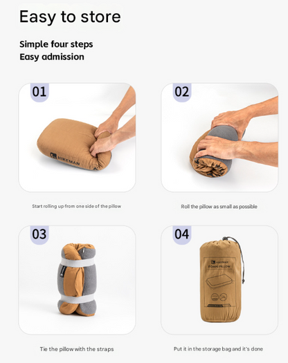 Coffee Reversible Memory Foam Travel Pillow - All-Season Comfort Neck Support for Deep Sleep & Portability V888-ELOSUNG32566