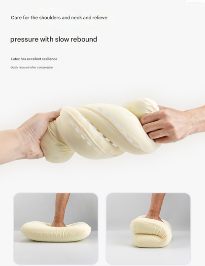 Grey Reversible Memory Foam Travel Pillow - All-Season Comfort Neck Support for Deep Sleep & Portability V888-ELOSUNG32567