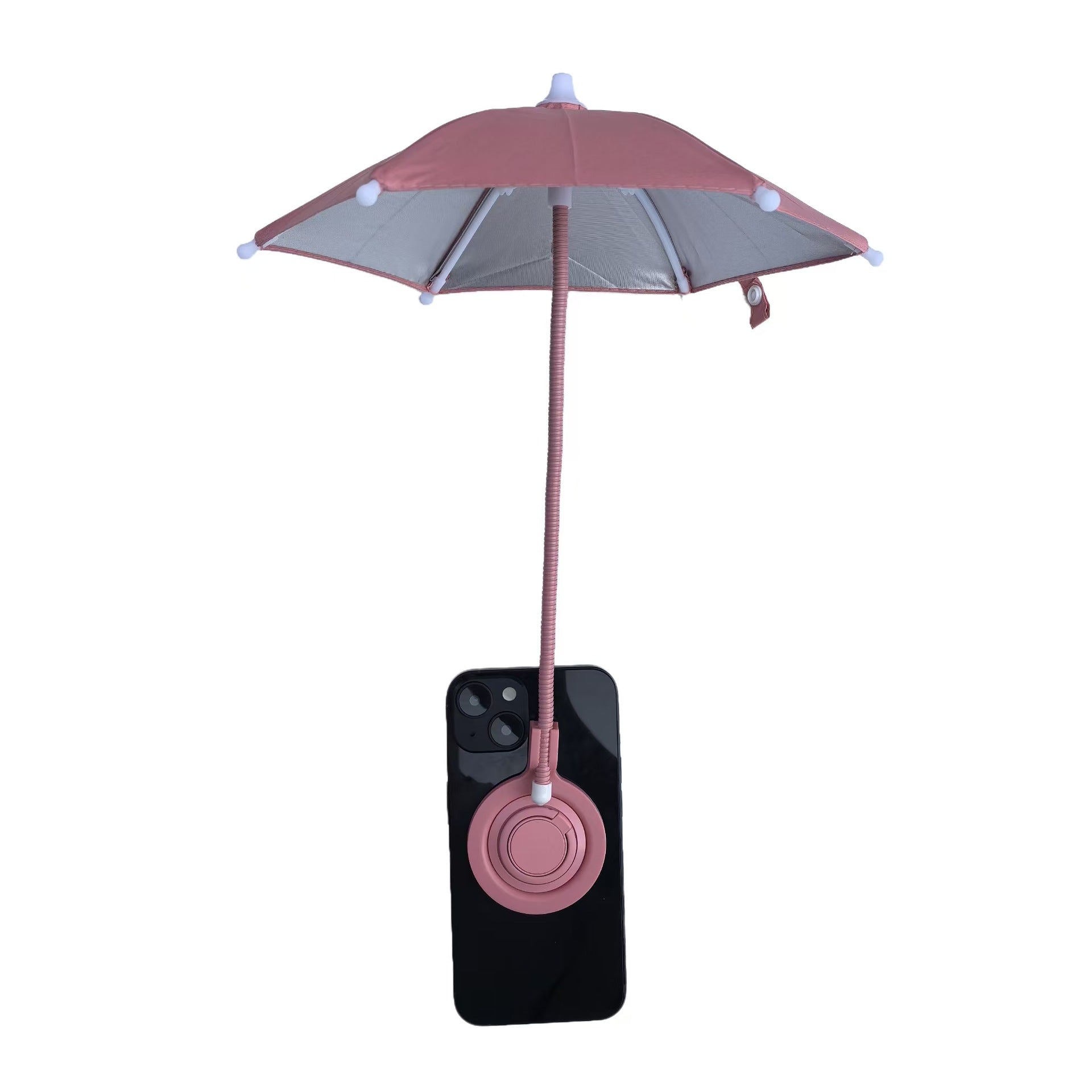 Pink Magnetic Phone Umbrella Sun Shade - Clear Outdoor Screen Visor, Anti-Glare Mini Parasol for iPhone V888-ELOSUNG32581