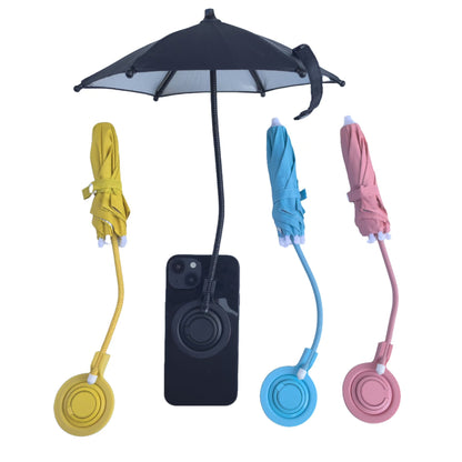 Black Magnetic Phone Umbrella Sun Shade - Clear Outdoor Screen Visor, Anti-Glare Mini Parasol for iPhone V888-ELOSUNG32584