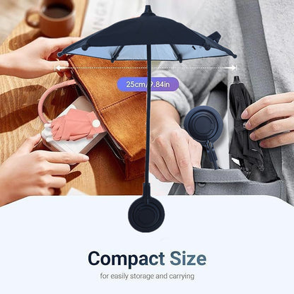 Black Magnetic Phone Umbrella Sun Shade - Clear Outdoor Screen Visor, Anti-Glare Mini Parasol for iPhone V888-ELOSUNG32584