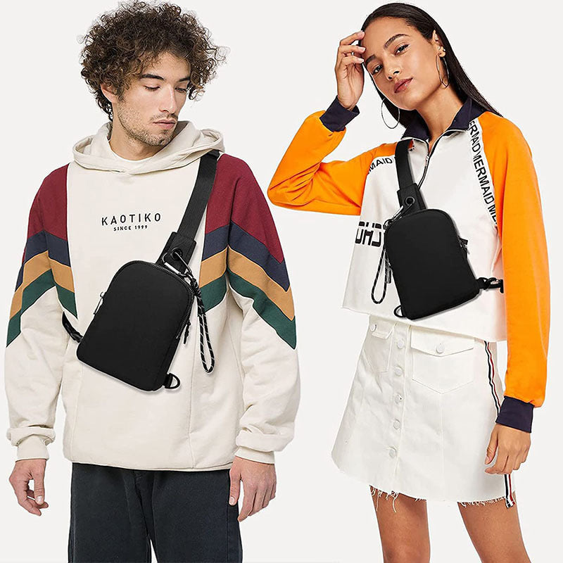 Pink Compact Waterproof Sling Bag - Unisex Mini Crossbody Chest Pack with Adjustable Reversible Strap V888-ELOSUNG32609