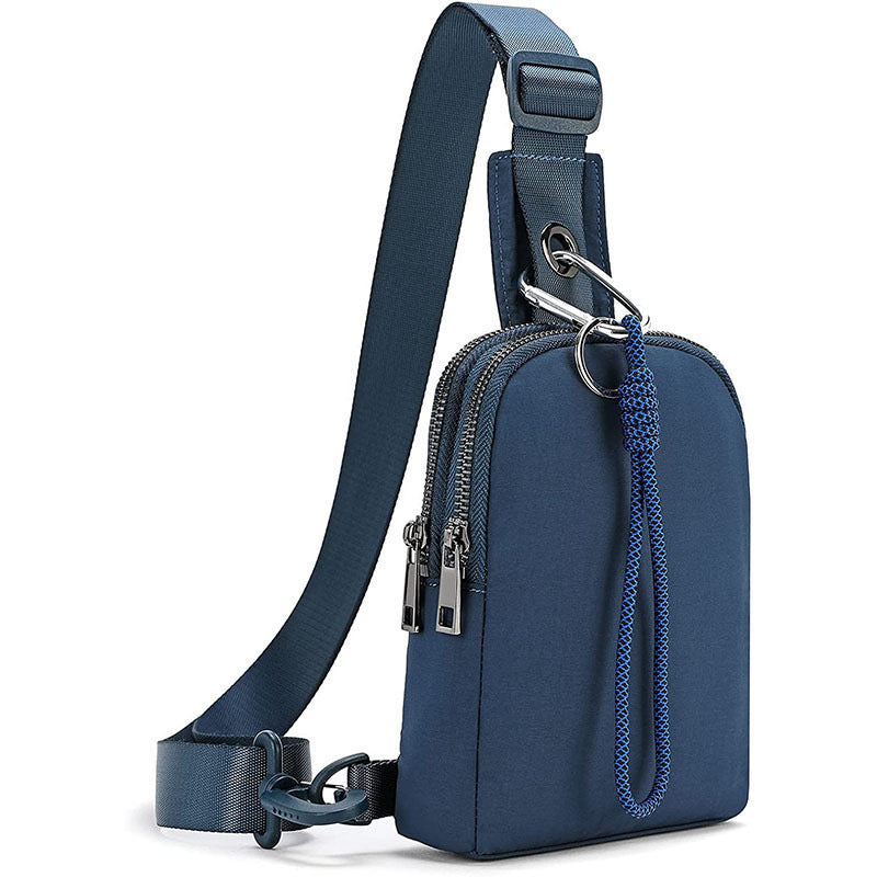 Dark Blue Compact Waterproof Sling Bag - Unisex Mini Crossbody Chest Pack with Adjustable Reversible Strap V888-ELOSUNG32610