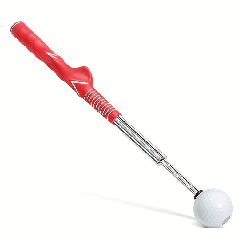 Red Pro Golf Swing Trainer - Extendable with Audible Click & Corrective Grip Aid V888-ELOSUNG32613