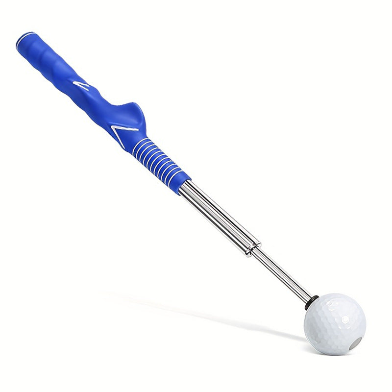 Dark Blue Pro Golf Swing Trainer - Extendable with Audible Click & Corrective Grip Aid V888-ELOSUNG32614