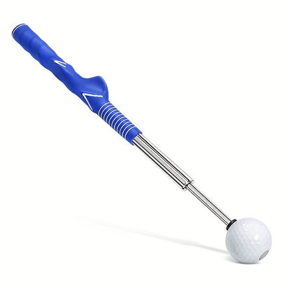Dark Blue Pro Golf Swing Trainer - Extendable with Audible Click & Corrective Grip Aid V888-ELOSUNG32614