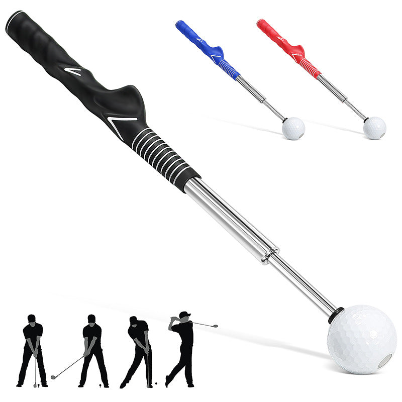 Dark Blue Pro Golf Swing Trainer - Extendable with Audible Click & Corrective Grip Aid V888-ELOSUNG32614