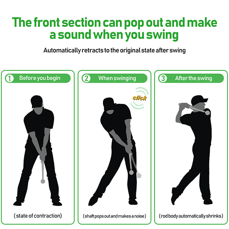 Dark Blue Pro Golf Swing Trainer - Extendable with Audible Click & Corrective Grip Aid V888-ELOSUNG32614
