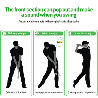 Dark Blue Pro Golf Swing Trainer - Extendable with Audible Click & Corrective Grip Aid V888-ELOSUNG32614