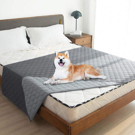 Grey 2-Sided Waterproof Pet Sofa Cover - Dog Bed Protector Blanket for Furniture, Couches & Car Seats V888-ELOSUNG32696