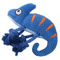 2 Pcs Blue Interactive Plush Chameleon Dog Toy with Squeaker & Rope Legs - Durable Chew Toy for Medium/Large V888-ELOSUNG32700