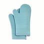 Blue Premium Heat Resistant Silicone Oven Mitts (Pair) - Non-Slip Grip, Cotton Lined for Kitchen Baking, V888-ELOSUNG32726