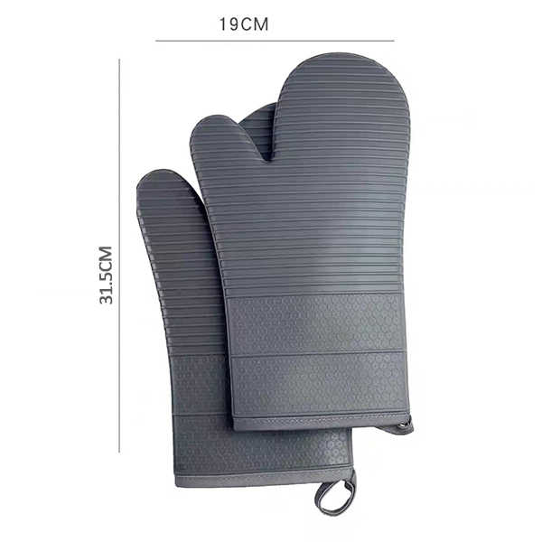 Blue Premium Heat Resistant Silicone Oven Mitts (Pair) - Non-Slip Grip, Cotton Lined for Kitchen Baking, V888-ELOSUNG32726