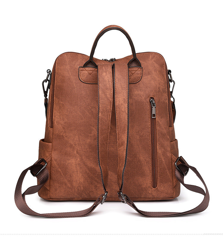 Blue Chic Women's PU Leather Convertible Backpack - Anti-Theft Design, Multi-Pocket Shoulder Bag with Tassel V888-ELOSUNG32730