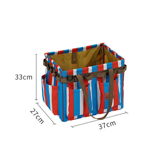 Red,Blue and White Stripes Heavy Duty Foldable Outdoor Camping Storage Box - Oxford Cloth Collapsible Gear V888-ELOSUNG32738