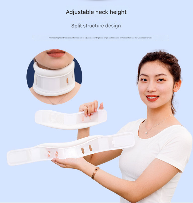Size M White Adjustable Cervical Collar Neck Brace - Breathable Support for Pain Relief & Posture V888-ELOSUNG32745
