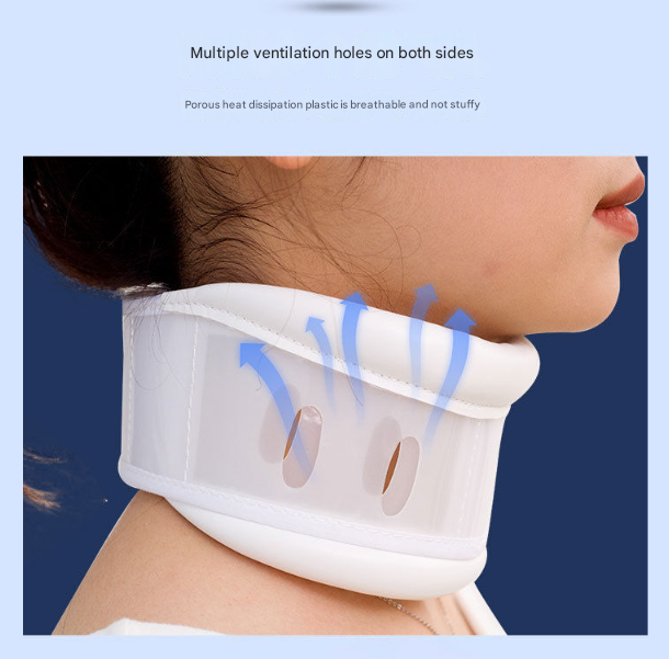 Size L White Adjustable Cervical Collar Neck Brace - Breathable Support for Pain Relief & Posture V888-ELOSUNG32746