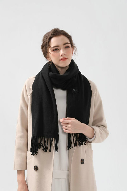 Black USB Electric Heated Scarf - 3-Level Heat Setting Winter Neck Warmer V888-ELOSUNG32748