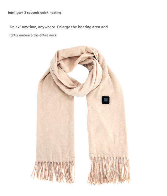 Black USB Electric Heated Scarf - 3-Level Heat Setting Winter Neck Warmer V888-ELOSUNG32748