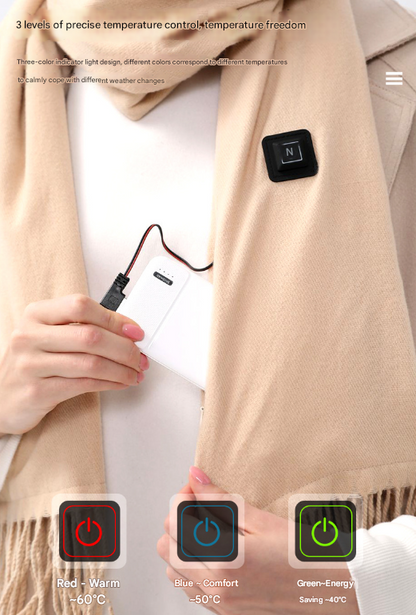 Black USB Electric Heated Scarf - 3-Level Heat Setting Winter Neck Warmer V888-ELOSUNG32748