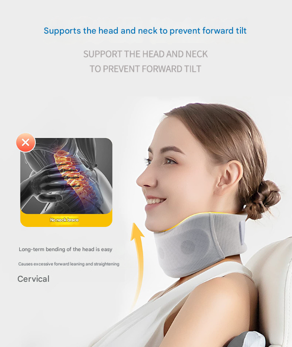 Size M Orange Ergonomic Neck Support Brace - Soft Cervical Collar for Posture Correction and Pain Relief V888-ELOSUNG32765