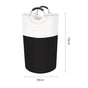 Black and White Large 90L Freestanding Laundry Hamper - Collapsible Clothes Basket with Aluminum Soft-Grip V888-ELOSUNG32767