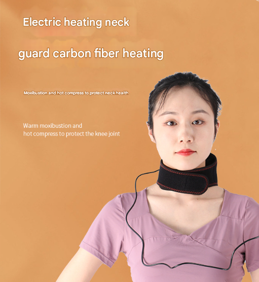 Black Heated Vibrating Neck Wrap - USB Powered Massager for Soothing Pain Relief with 3 Heat & 3 Vibration V888-ELOSUNG32769