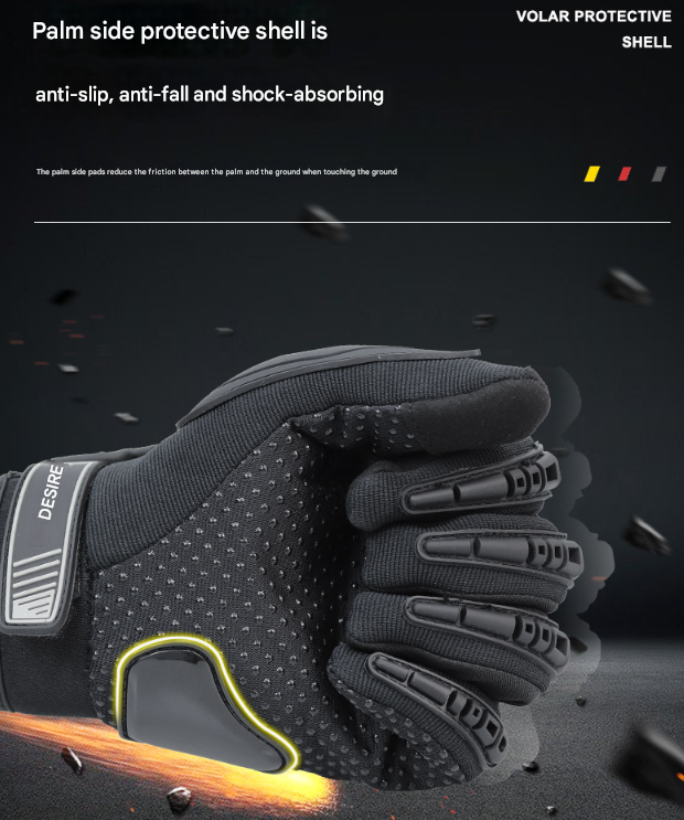 Size XL Red and Black Protective Motorcycle Riding Gloves - Hard Knuckle Armour & Touchscreen Fingertips V888-ELOSUNG32778