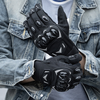 Size L Green and Black Protective Motorcycle Riding Gloves - Hard Knuckle Armour & Touchscreen Fingertips V888-ELOSUNG32785