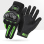 Size XL Green and Black Protective Motorcycle Riding Gloves - Hard Knuckle Armour & Touchscreen Fingertips V888-ELOSUNG32786