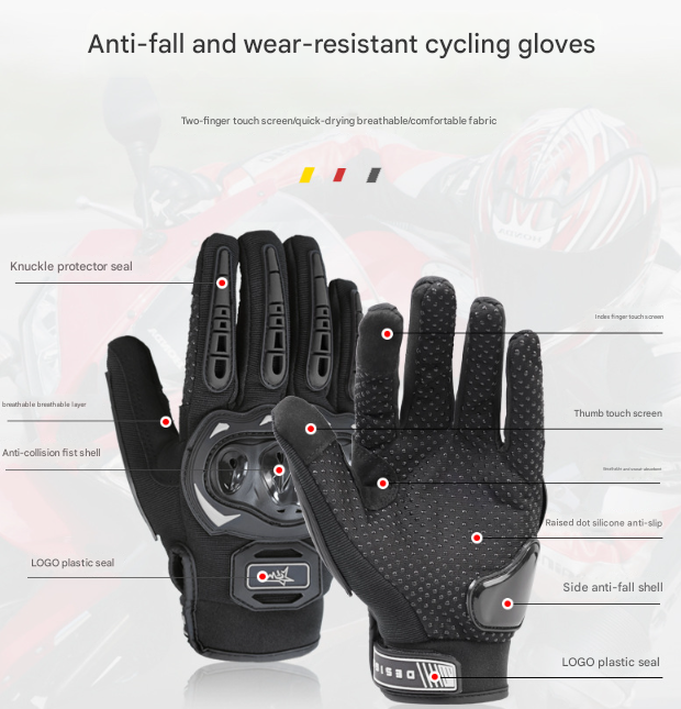 Size L Purple and Black Protective Motorcycle Riding Gloves - Hard Knuckle Armour & Touchscreen Fingertips V888-ELOSUNG32789
