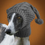 Size M Grey Whimsical Knit Dog Hat with Pom-Pom - Cozy Winter Pet Beanie & Snood V888-ELOSUNG32793