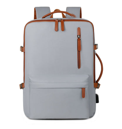 Grey Expandable Laptop Backpack with USB Port - Stylish Travel & Business Daypack V888-ELOSUNG32796