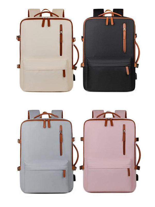 Grey Expandable Laptop Backpack with USB Port - Stylish Travel & Business Daypack V888-ELOSUNG32796