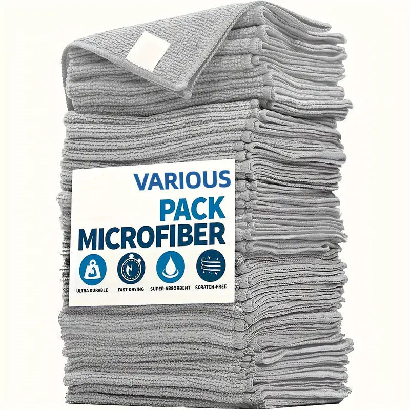 Grey Premium All-Purpose Microfiber Cleaning Cloths (20-Pack) - Ultra Absorbent Grey Towels for Car, Kitchen V888-ELOSUNG32802