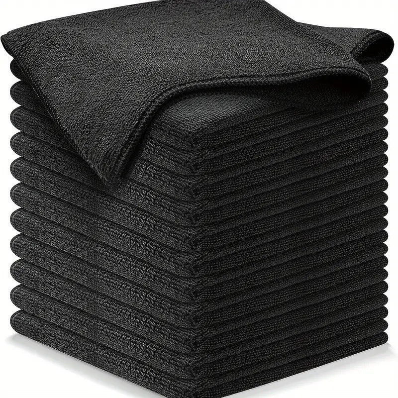 Black Premium All-Purpose Microfiber Cleaning Cloths (20-Pack) - Ultra Absorbent Grey Towels for Car, Kitchen V888-ELOSUNG32803