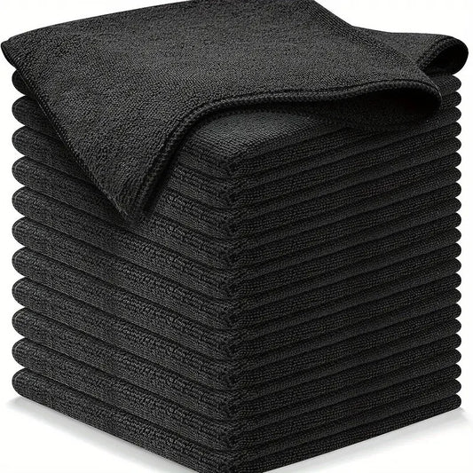 Black Premium All-Purpose Microfiber Cleaning Cloths (20-Pack) - Ultra Absorbent Grey Towels for Car, Kitchen V888-ELOSUNG32803