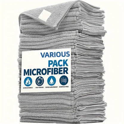 Black Premium All-Purpose Microfiber Cleaning Cloths (20-Pack) - Ultra Absorbent Grey Towels for Car, Kitchen V888-ELOSUNG32803